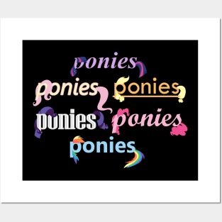 Ponies Typography - Mane 6 Posters and Art